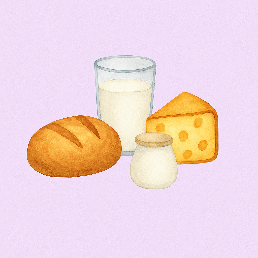 Le gluten et les produits&nbsp;laitiers